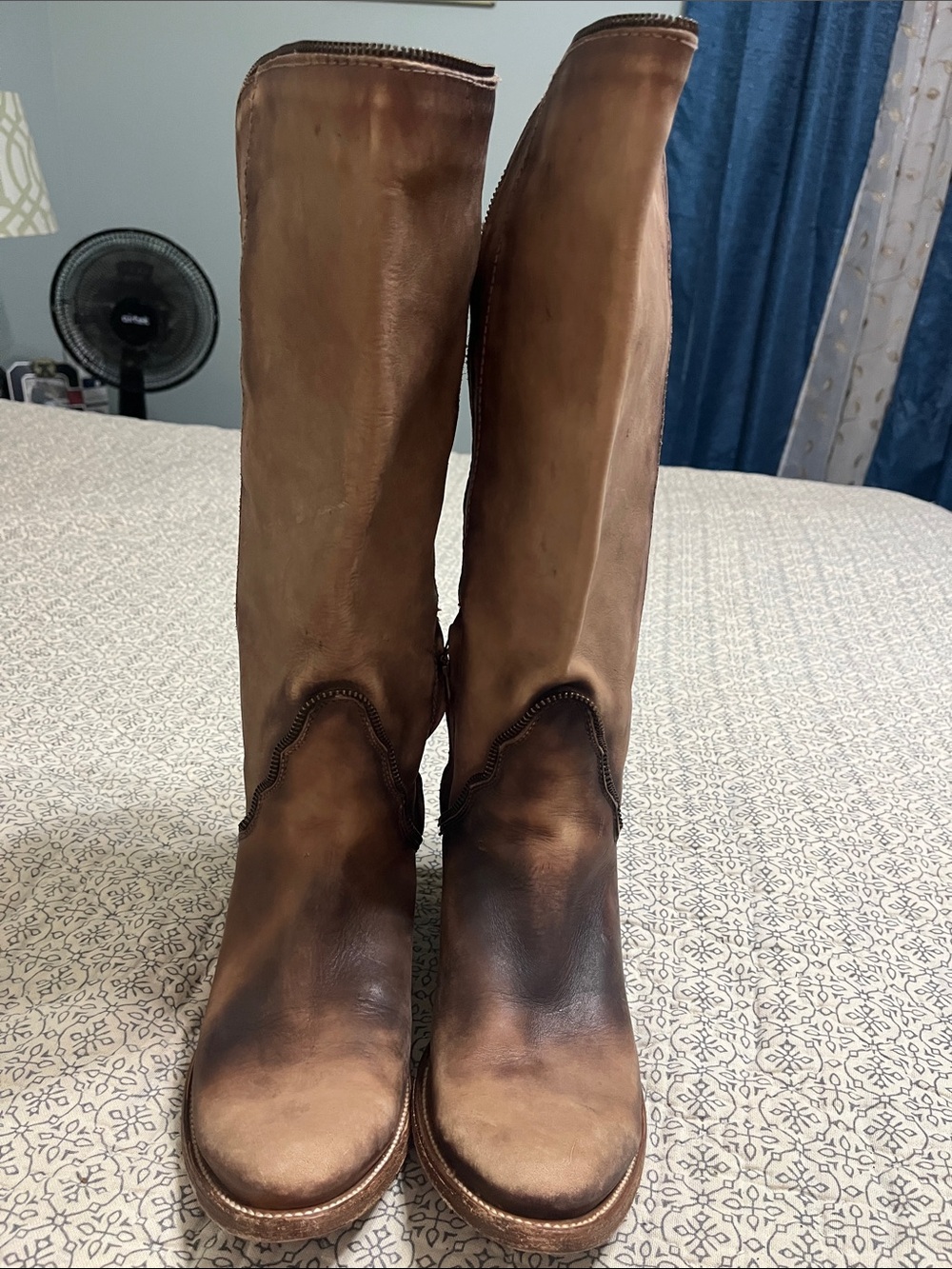 Women's Tall Brown Leather Heeled Boots